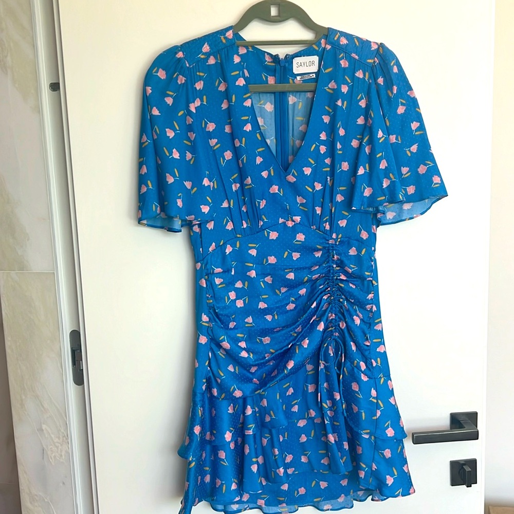 Saylor Dress blue and pink